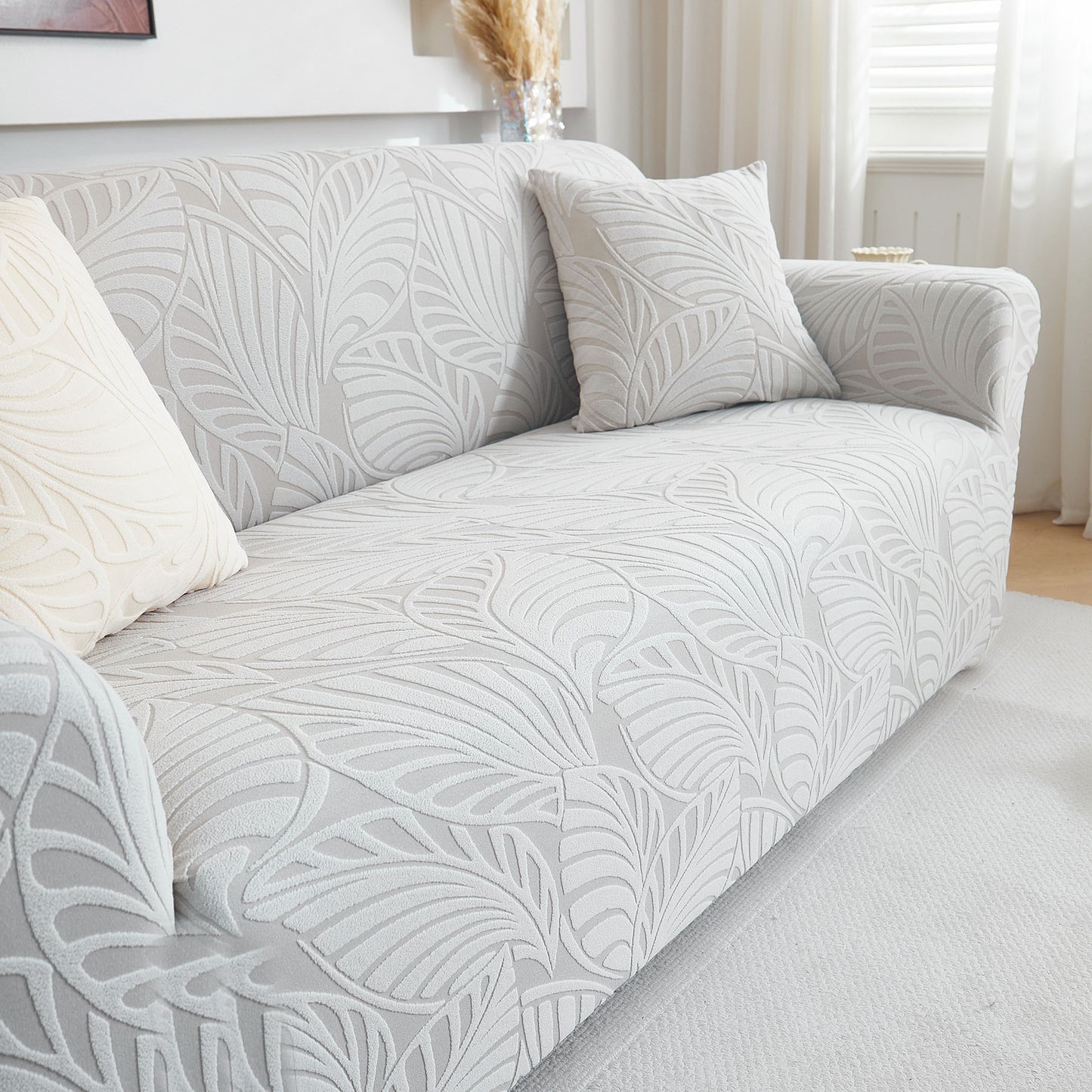 Stretch Sofa Slipcover 1-Piece Furniture Protector Couch with Elastic Bottom for Kids