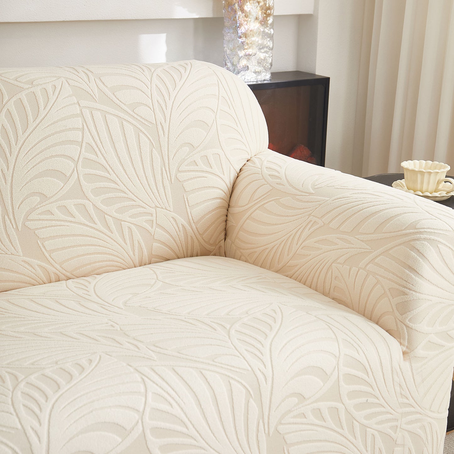 Stretch Sofa Slipcover 1-Piece Furniture Protector Couch with Elastic Bottom for Kids