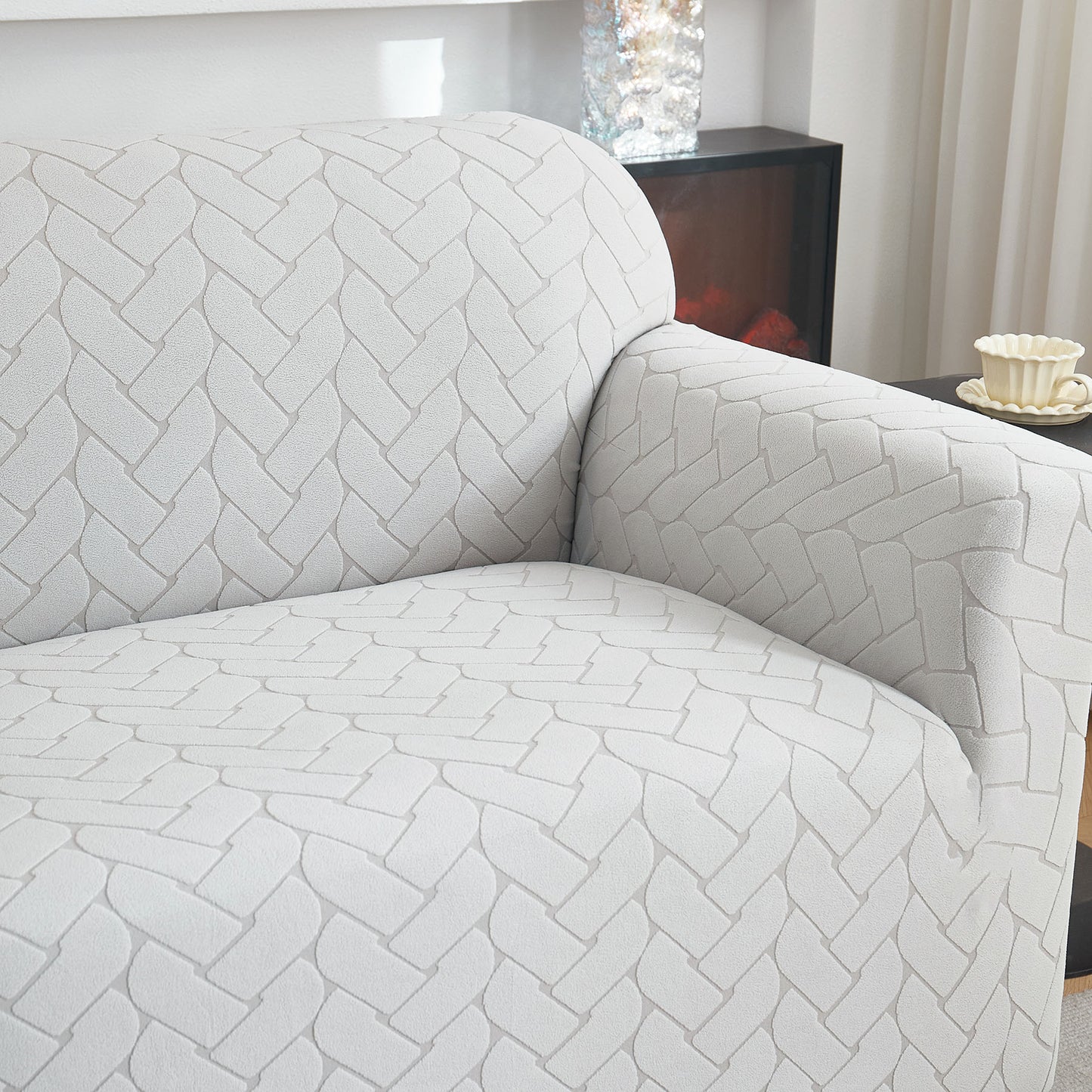 3D Jacquard Couch Slipcover, Washable Non Slip Soft Couch Sofa Cover for Kids, Pets