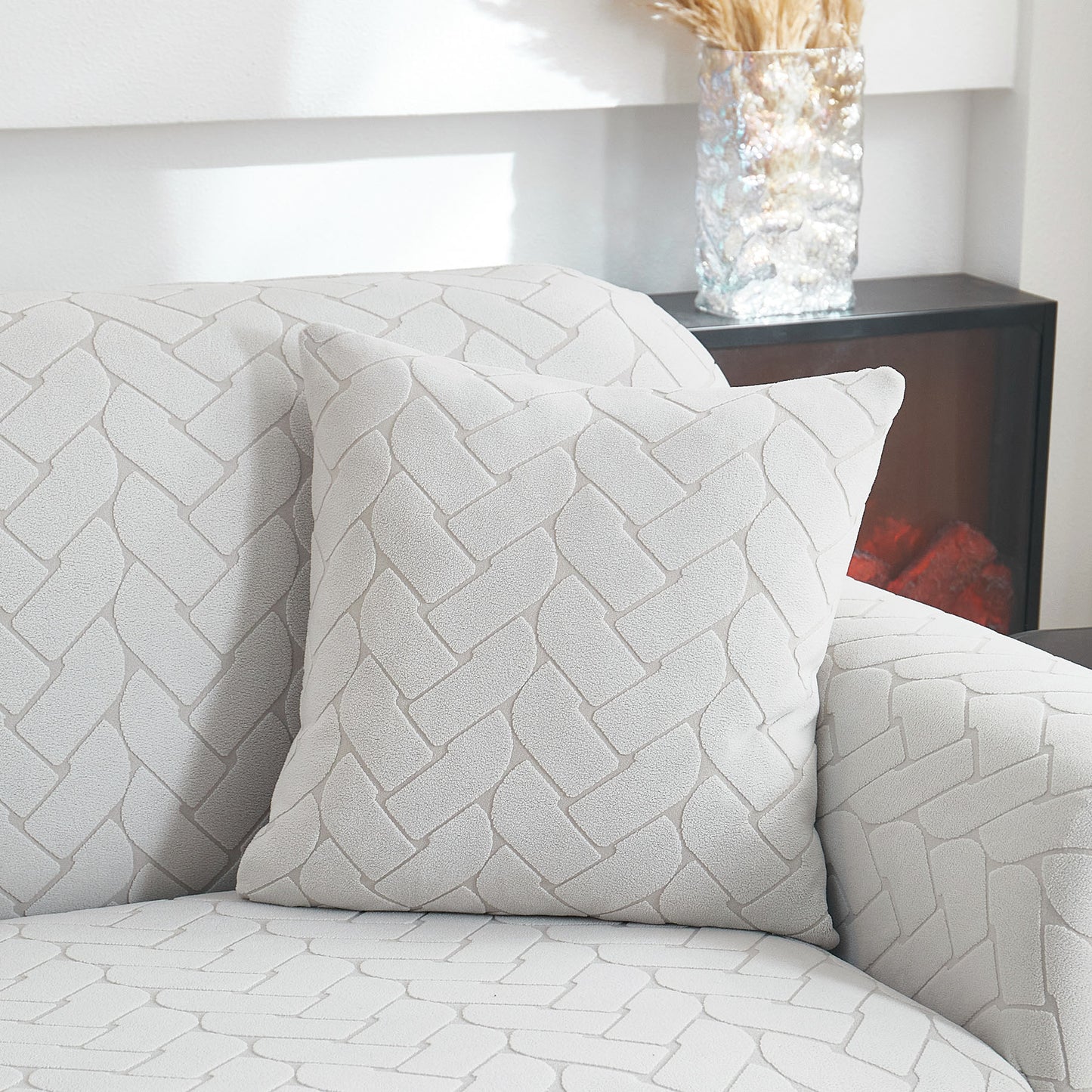 3D Jacquard Couch Slipcover, Washable Non Slip Soft Couch Sofa Cover for Kids, Pets