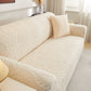 3D Baroque Floral Stretch Sofa Cover Elastic Polar Fleece Couch Slipcover with Straps