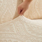 3D Baroque Floral Stretch Sofa Cover Elastic Polar Fleece Couch Slipcover with Straps