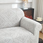 3D Damask Jacquard Stretch Sofa Cover Thick Polar Fleece Couch Slipcover with Straps