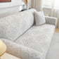 3D Damask Jacquard Stretch Sofa Cover Thick Polar Fleece Couch Slipcover with Straps