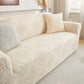 3D Damask Jacquard Stretch Sofa Cover Thick Polar Fleece Couch Slipcover with Straps