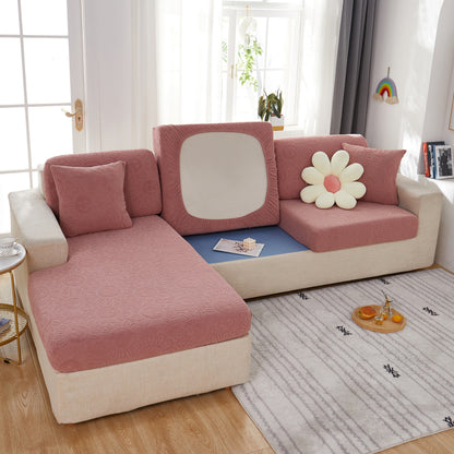 Sonnenblumen-Jacquard-Fleece dehnbare Kissenbezüge, rutschfeste Möbelbezüge für Haustiere, L-förmige Couchkissenbezüge