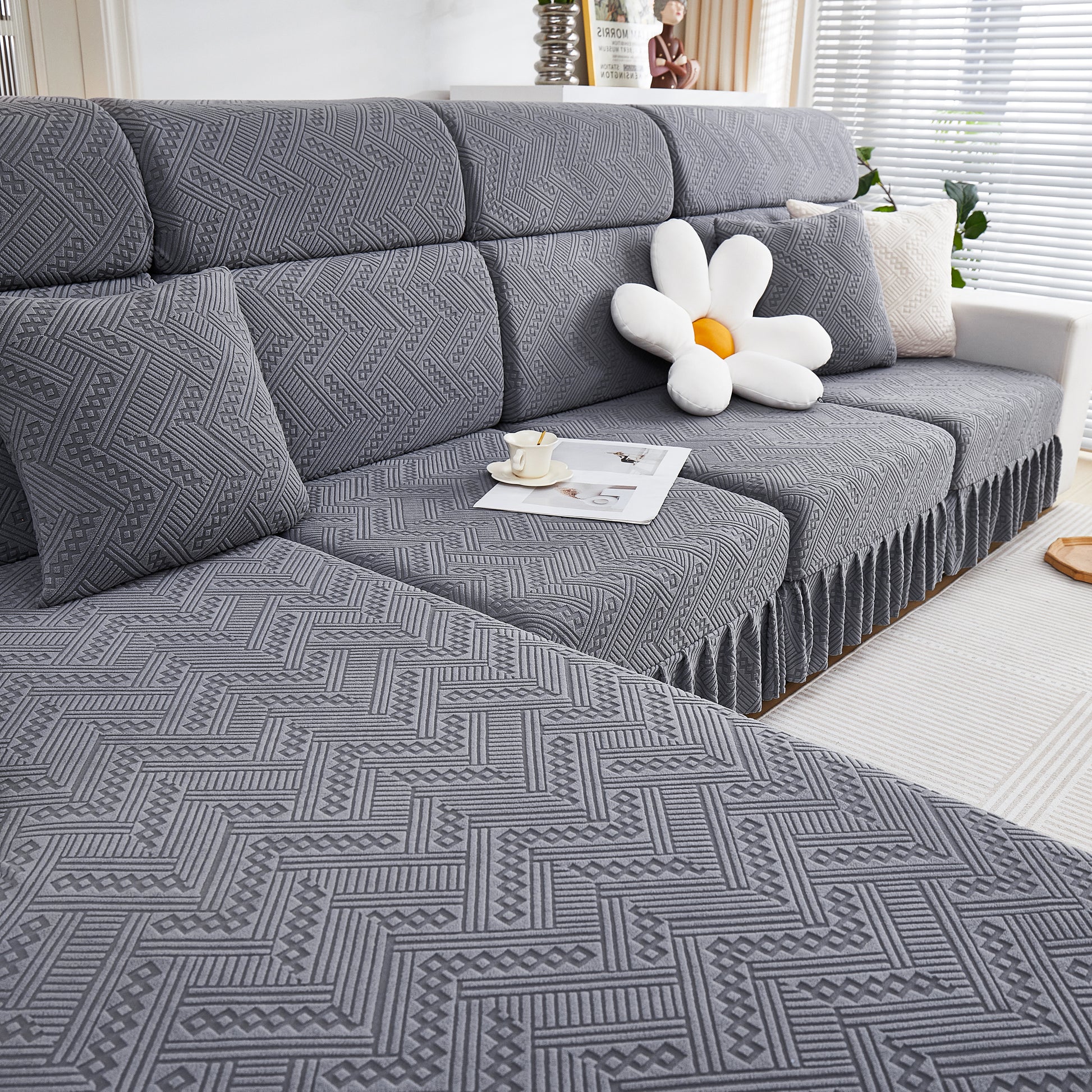 Stretchable Chaise Lounge Sofa Covers and Couch Seat Covers with