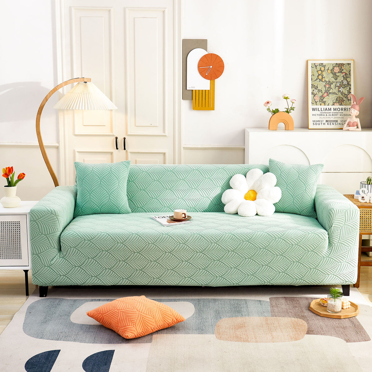 IMYOGI High Stretch Sofa Covers Jacquard Fabric Washable Couch Covers Stylish Softness Sofa Slipcovers Stretch Non Slip Furniture Protector Great for Kids & Pets -Green-2 Seater(145-185cm IMYOGI High Stretch Sofa Covers Jacquard Fabric Washable Couch Covers Stylish Softness Sofa Slipcovers Stretch Non Slip Furniture Protector Great for Kids & Pets -Green-2 Seater(145-185cm