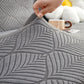 3D Leaves Jacquard Couch Slipcovers Non-Slip Cozy Stretchy Couch Covers for Sectional