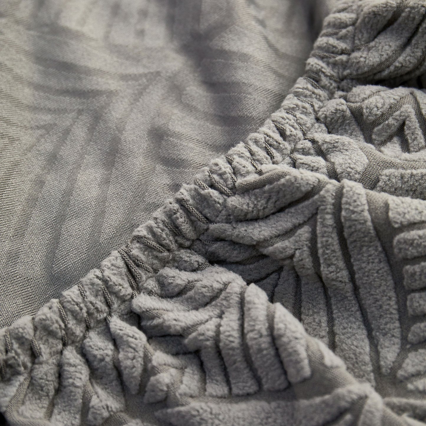 3D Leaves Jacquard Couch Slipcovers Non-Slip Cozy Stretchy Couch Covers for Sectional