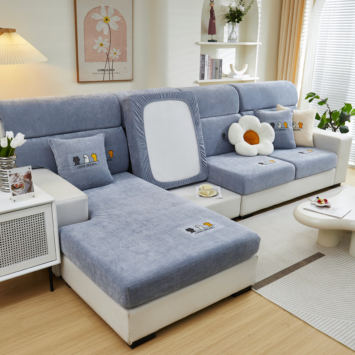Super Stretch Sitzkissen/Sofa-Hülle, Einfarbige Sofa-Kissenbezüge Wasc – Slipcover KAS™