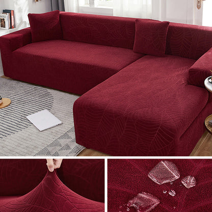 Waterproof Sofa Covers for 1/2/3/4 Seater Jacquard Solid Couches Elastic L Shaped Sofa Cover for Living Room Armchair and Couch