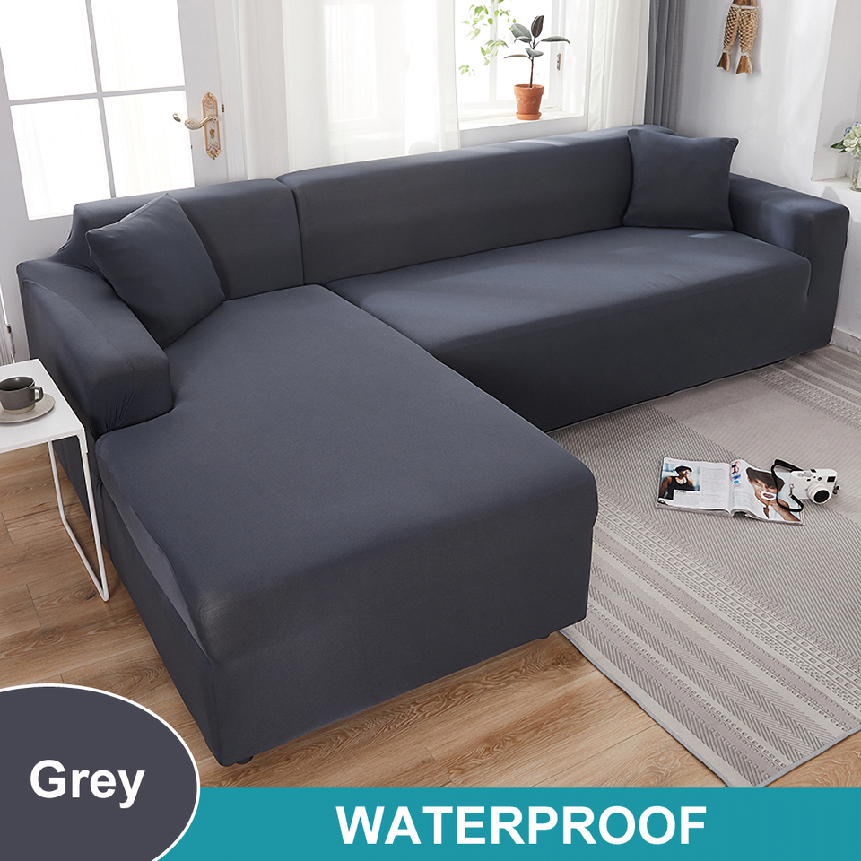 Waterproof Sofa Cover for Living Room Elastic Solid L Shaped