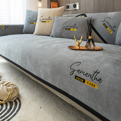 Non-Slip Cat Scratch Furniture Cover for Leather Sofas, Chenille