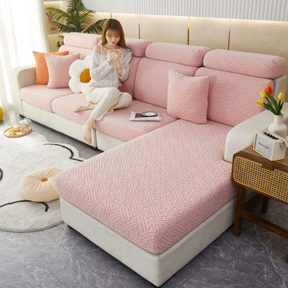 Housses de coussin en polaire confortable, housses de canapé extensibles adaptées aux animaux pour canapé en L et fauteuil inclinable